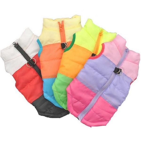 Abbigliamento per cani Inverno Vestiti piccoli Cappotto caldo in cotone per cuccioli Giacca imbottita per cani Gilet per animali Forniture 6 colori Yg830 Drop Delivery Home Garden Dh24T