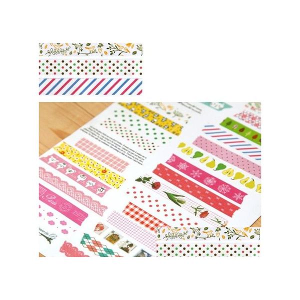 Klebebänder 2016 Schöner Druck Washi Tape 32 Designs Vintage Spitze Dotty Check Cartoon Serie Maskierung Kd1 Drop Delivery Office Sch Dhclg