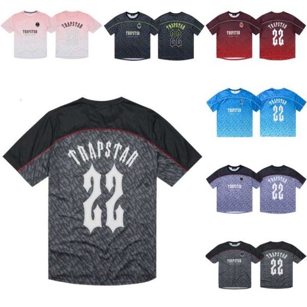 Erkek Yaz Trapstar Futbol Forması T-shirt Tasarımcı Rahat No.22 Baskılı Kısa Kollu Sokak Modası Gömlek Bk34 Tops