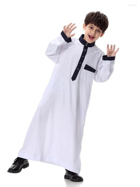 Abbigliamento etnico Qualità Musulmano Abaya Jubba Thobe Per Ragazzo Arabia Saudita Dubai Adolescenti Abito lungo Bambini Costumi islamici Ramadan Caftano