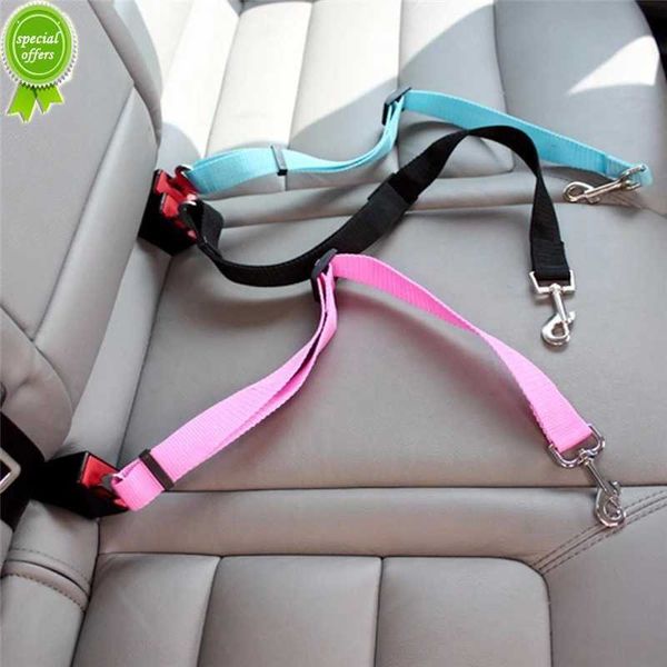 Novo ajustável Pet Cat Dog Cinto de segurança do carro Assento do animal de estimação veículo Cão Arnês Clipe de chumbo Alavanca de segurança Tração Coleiras para cães Acessórios para cães