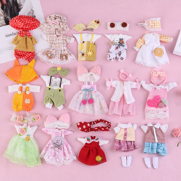 Accessori per bambole Set di vestiti per 1617cm Ob11 Fashion Suit 18 bjd Dressup Skirt 6 Inch Cute Uniform bonecas infantil meninas 230629