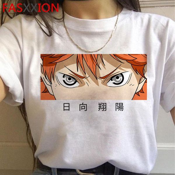 Kadın T Shirt Haikyuu T-shirt Yaz Üst Kadın Ulzzang Baskı Beyaz Gömlek Tumblr Grunge Vintage Harajuku