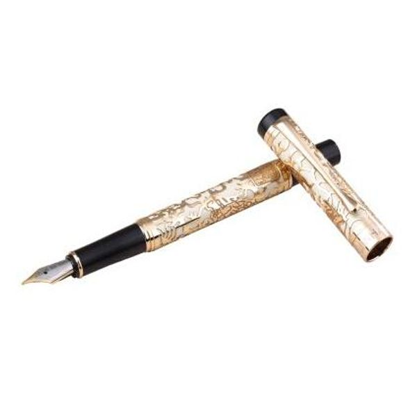 Canetas avançadas caneta -tinteiro jinhao 5000 dragão ano dourado com caneta de caneta preta caneta caneta escolar material