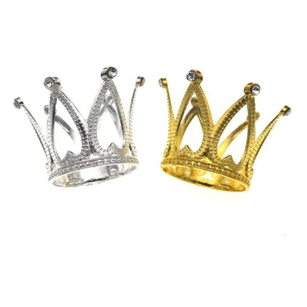 Portacandele Corona Cake Topper Vintage Tiara Toppers Baby Shower Compleanno Decorazione Oro Sier Piccolo Per Ragazzi Ragazze Xb1 Drop Deliv Dhx8U