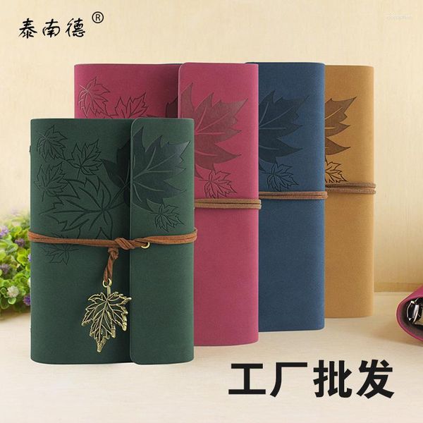 Yiye Zhiqiu Notebook Vintage Creative Carry-On Account Book Japonés y coreano Lovely Loose-Leaf Factory Wh