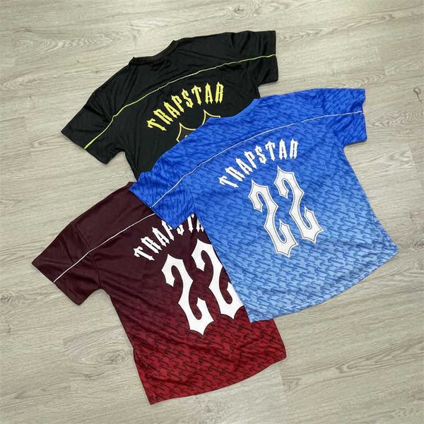 Camisa masculina de grife Trapstar Football Jersey t Shirts Casais Letter T-shirts Women Trapstars Trendy Pullovers Tees 8oax