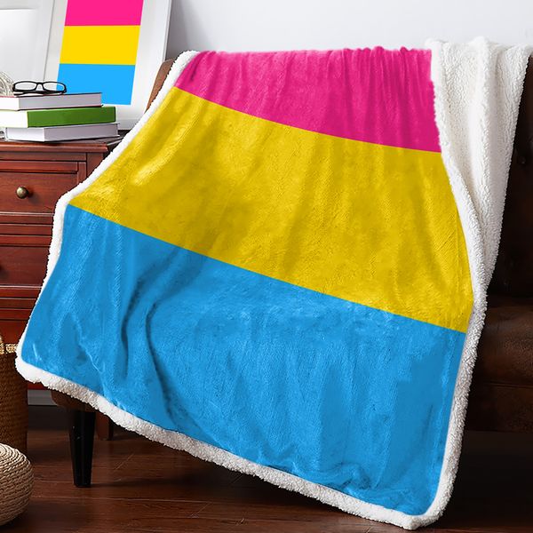 Decken Bunte Streifen Kaschmirdecke für Kinderzimmer Sofa Weiche Tagesdecken Reisen Camping Fleece 230628