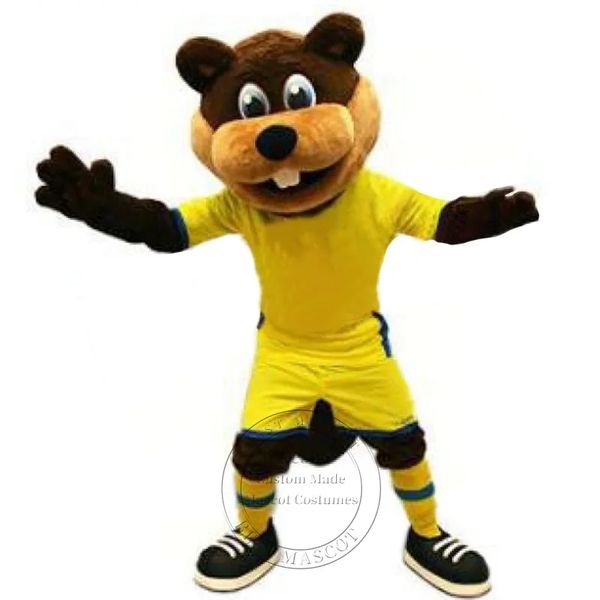 Vendite calde Sport Beaver Mascot Costume Festa di compleanno Tema del fumetto in maschera Costume in peluche