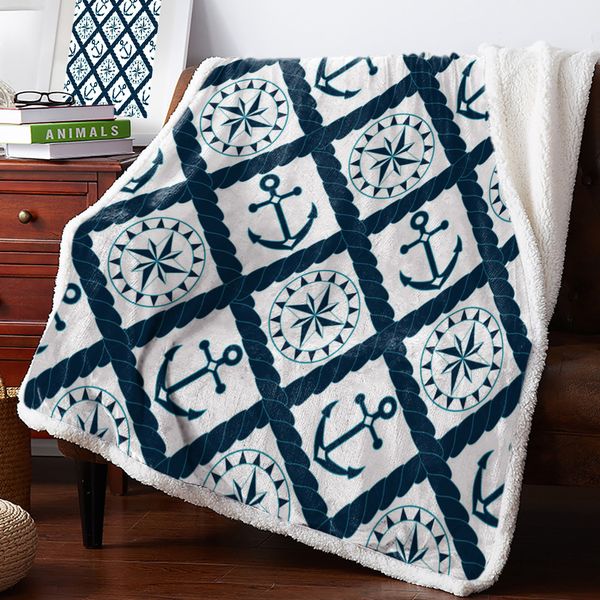 Decken Anker Geometrie Stern Linie Kreis Warme weiche Decke Büro Sofa Plüsch Tagesdecken Quilt Drop Ship 230628