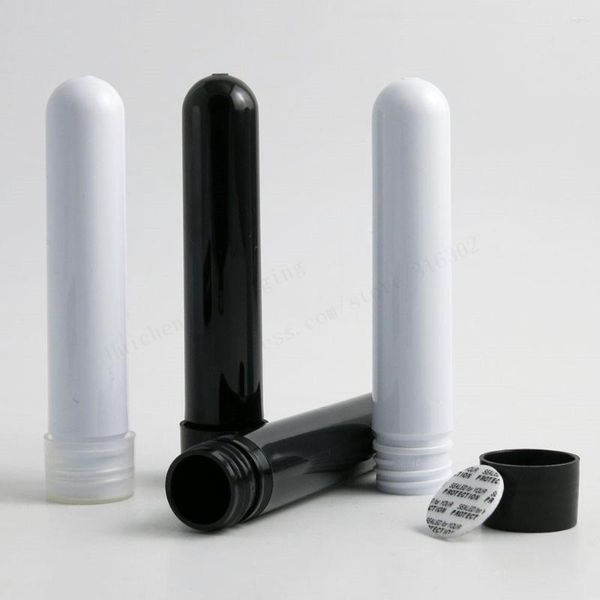 Design de frascos de armazenamento 24 x 20ml vazio preto branco pet tubo com tampa transparente 20cc exibição de plástico caixa de doces recipientes