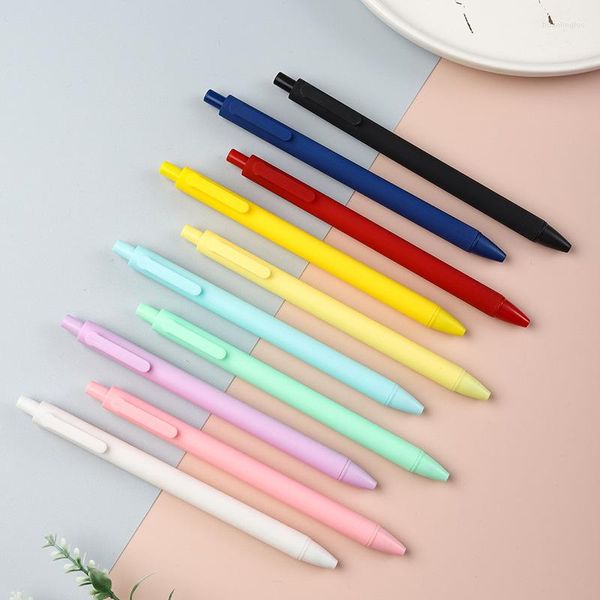3/5/10 Adet Geri Çekilebilir Makaron Renk Jel Kalemler 0.5mm Tükenmez Iğne Noktası Seti Yazma Not Alma Ofis Malzemeleri