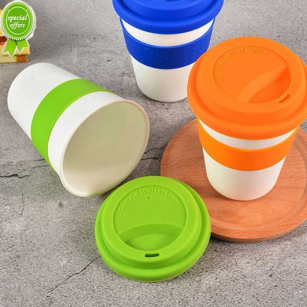 Taza de viaje de 400ML con tapa de silicona, taza de té y café con aislamiento térmico reutilizable, plástico PP anticaída con accesorios de cocina antideslizantes