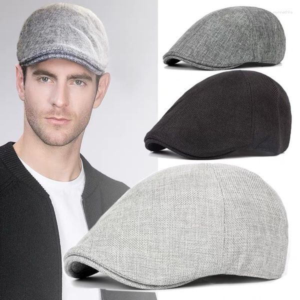 Berretti Uomo Autunno Inverno Stile britannico Sboy Beret Hat Retro England Cappelli Cappellini da pittore con visiera maschile per papà