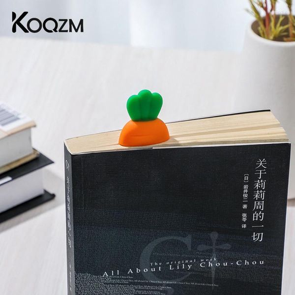 Kawaii Cartoon Silicone Carrot Bookmark for Student Book Holder Index Divider Reader Stationery Office School Material