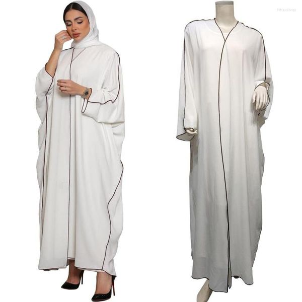 Roupas étnicas Abayas Para Mulheres Dubai Luxo Kaftan Ramadan Muçulmano Moda Turquia Eid Al-Adha Hijab Islâmico Aberto Abaya Femme Muçulmana