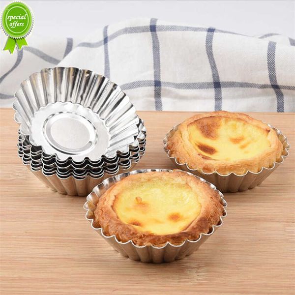 10PSC Stampo da cucina in lega di alluminio Crostata di uova Cupcake Torte Stampo per torte da pasticceria Dessert Mini Cupcake Teglia Strumenti