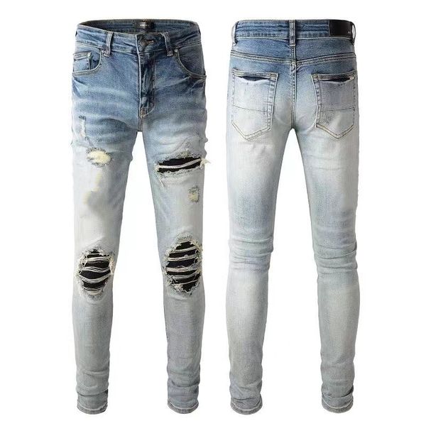 Casual Streetwear Nero Slim Fit Jeans Uomo Autunno Masculina Lettera Jeans Pantaloni Trendy Dance Club Skinny s tourers n2