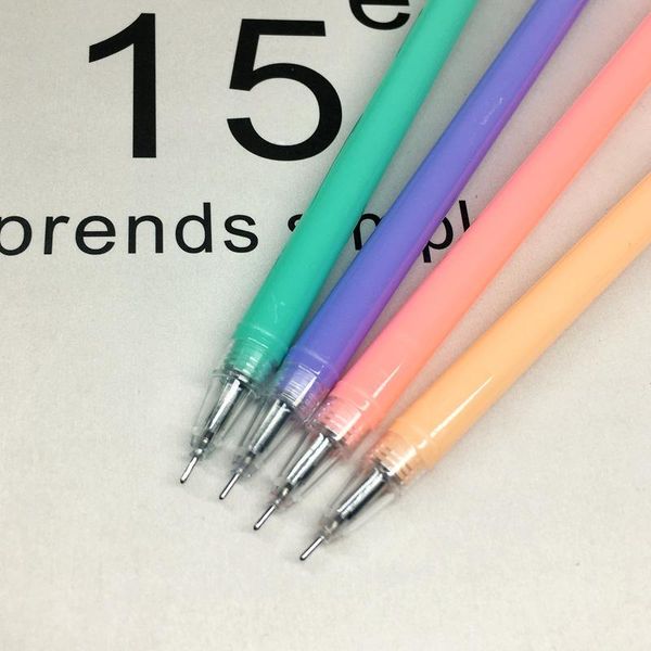 Canetas 24 PCs corean Creative Creative Student Black Carbon Gel Pen Candy Color Love Cat Kawaii Stationery School Supplies Gel Cenas