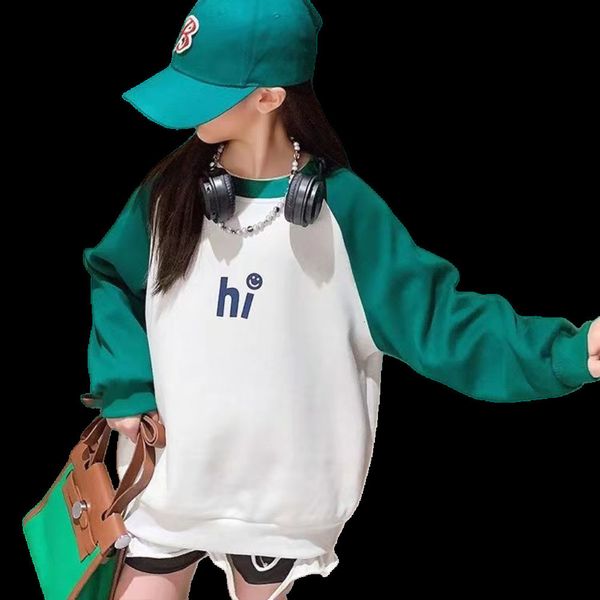 Tişörtleri Kazak Giyim Serin 2023 Koreli Çocuk Kız Erkek Uzun Kollu Casual Spor Streetwear Eğlence Tüm Maç 230628