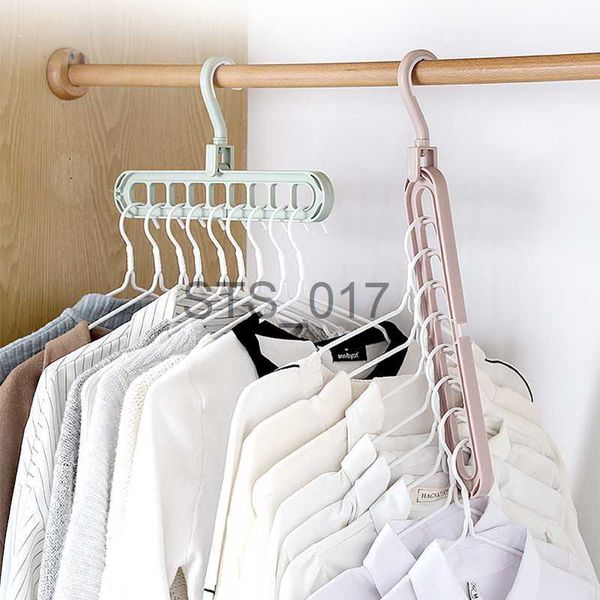 Kleiderbügel Racks 9 Löcher Kleidung Kleiderbügel Organizer Multi-Port Unterstützung Trocknen Racks Kunststoff Schrank Lagerung Rack Kleiderbügel für Kleidung x0629