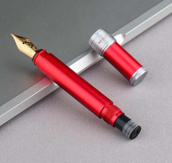 Ручки Majohn n1 алюминиевый сплав мини -короткий портативный ручка фонтана дополнительный штраф 0,38 мм/тонкие чернила.