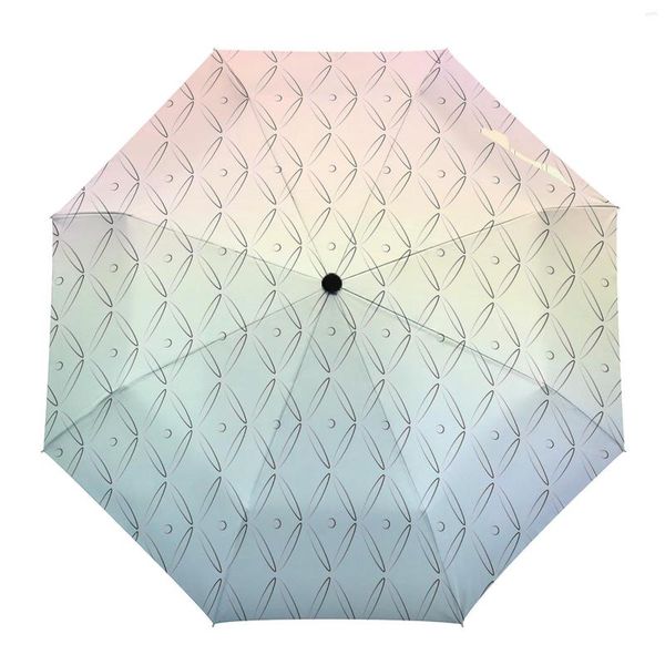 Guarda-chuvas Geométrico Simples Minimalista Automático Oito Ossos Dobrável Guarda-chuva de Chuva Resistência ao Vento Bumbershoot Externo