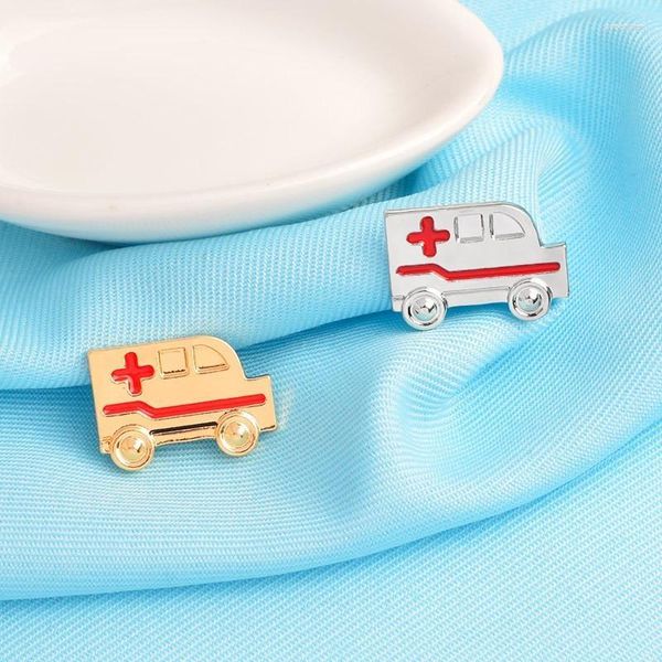 Broches Mulheres Broche Ambulância Crachás Mulher Esmalte Pingente Moda Simples Pingente Casais Casais Elegante Na Moda Liga De Zinco Broches De Metal