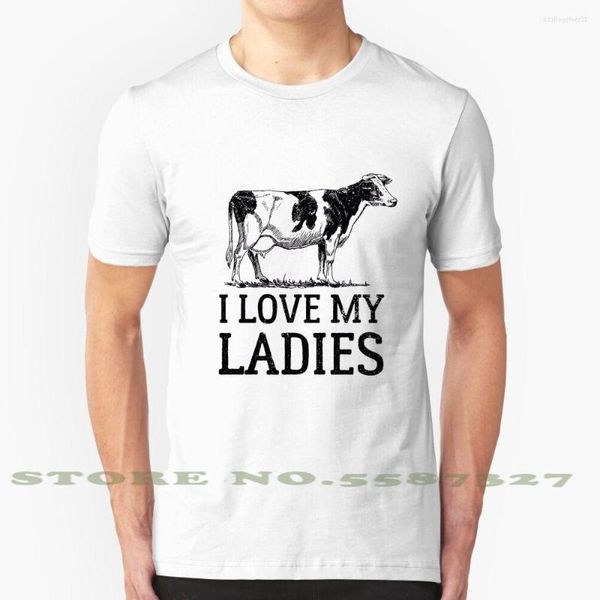 Camiseta feminina Love My Ladies vintage vaca leiteira presente verão camisa engraçada para homens mulheres padrão Jesey Holstein Live Stock
