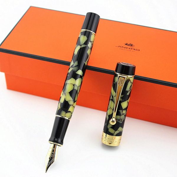 Ручки Jinhao 100 Centennial смола Fountain Pen 18 кг в среду 0,60,7 мм Золотой клип с конвертером каллиграфия каллиграфия