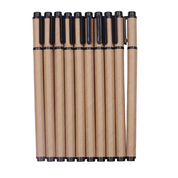 PENS 40pcs Fancy Kraft Paper Penne Sign Scheda Scuola Gel Inchiostro Penna femminile Stationery Ballpen Rollerball Office Supply Pubblicità