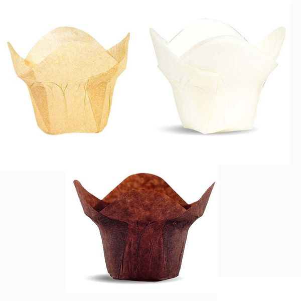 Cupcake Lotus Baking Paper Muffin Forros Pergaminho Cup Resistente à Graxa Invólucros Para Casamentos Aniversário Xbjk2203 Drop Delivery Home G Dhvh1