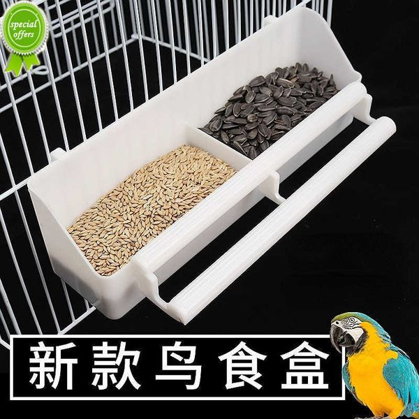 Neue Papagei Vögel Wasser Hängen Schüssel Sittich Feeder Box Haustier Käfig Kunststoff Lebensmittel Behälter Fütterung Werkzeuge Vogel Feeder