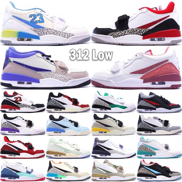 Jumpmans Legacy 312 Low Basketball Shoes 25th Anniversary Couro Designer Chicago Red Gradient True Blue Corduroy Outdoor Men Women Women Sneakers Size 36-45