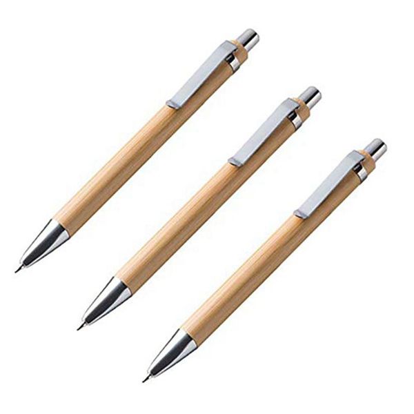 Penne 100 pezzi/lotto Bamboo Ballpoint Pen Pen Stylus Contatto Pen Office Forniture Penne per le forniture di forniture