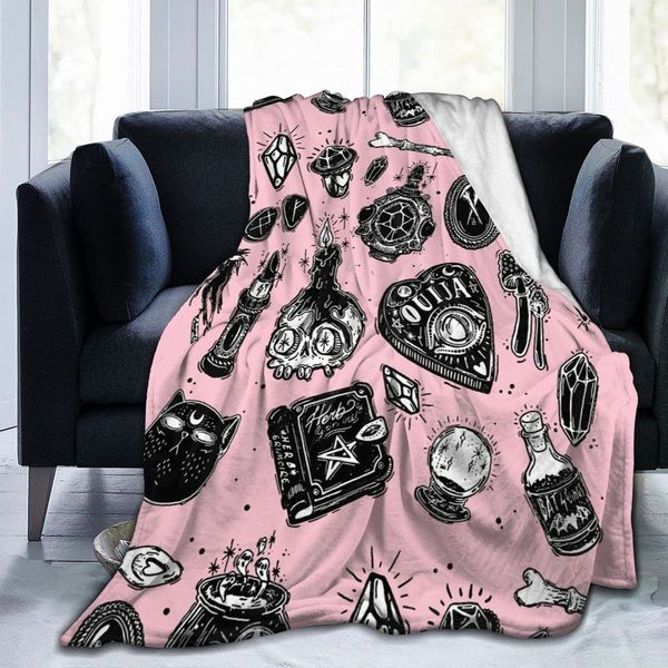 Cobertores Halloween Witchy Witch Cobertor de Flanela Leve Macio Aconchegante Sofá Cama para Homens Mulheres Presentes Adolescentes 230628