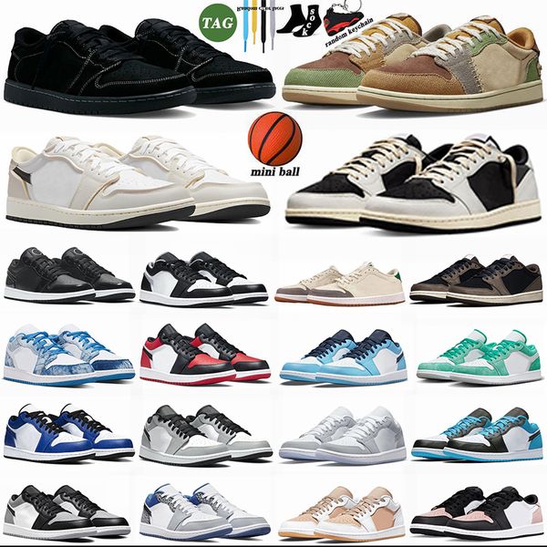 Scarpe da basket jumpmen 1 low 1s ts scott scarpe da ginnastica da uomo j1 voodoo 1s panda Black Phantom Reverse Mocha Bred Patent Sail Washed Heritage uomo donna sneakers