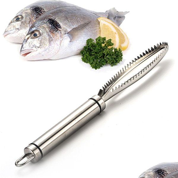 Outros Utensílios de Cozinha Escamas de Peixe Inoxidáveis Scra Raladores Remoção Rápida Limpeza Descascador Raspador Gadgets de Frutos do Mar Jk1911 Drop Delivery Home Dh7Kl