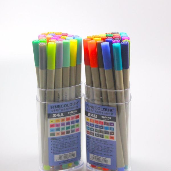 Marcadores Finecolour EF300 Esboço Colorido Liner 0.3mm 48 Cores Boa Qualidade Pintado à Mão Agulha Art Markers Pen com Caixa de Plástico