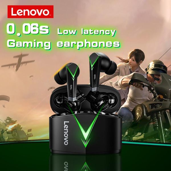 Kulaklıklar Lenovo Lp6 TWS Oyun Kulaklıkları Kablosuz Bluetooth Kulaklıklar Hifi Düşük Gecikme Kulaklık Gürültü azaltma Mikrofonlu kulaklıklar