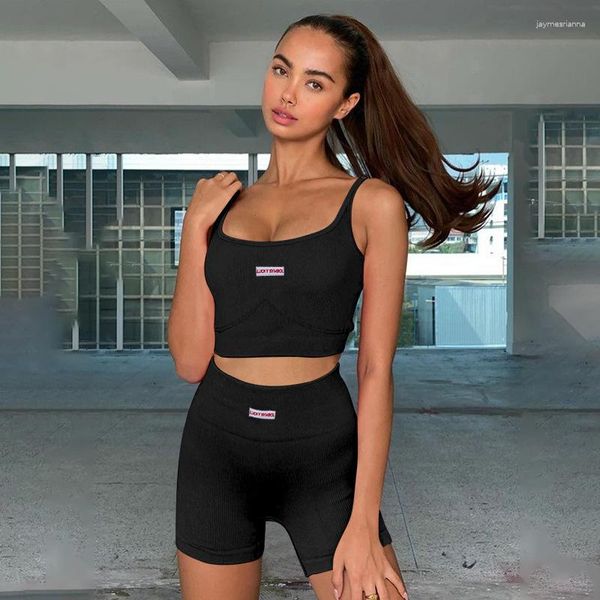 Agasalhos femininos sexy para meninas malha colete shorts conjunto moda esportes casual magro verão 2023 duas peças