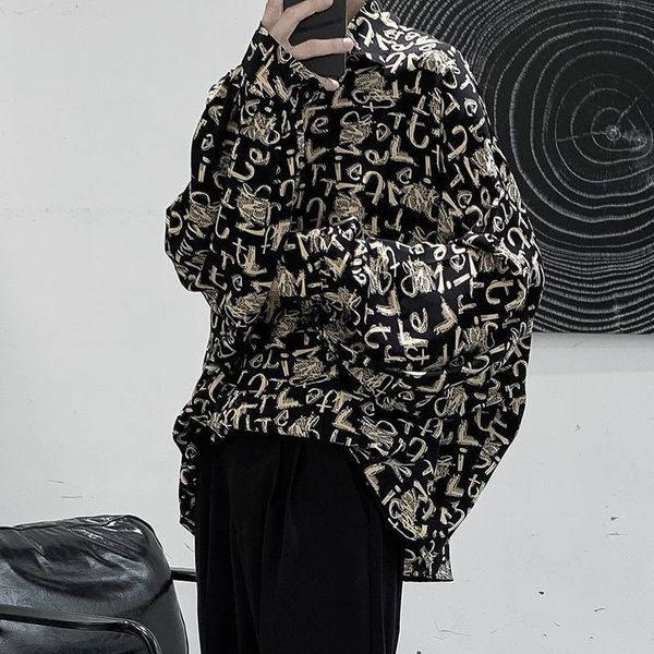 Мужские классические рубашки Рубашка с длинными рукавами Мужская свободная посадка Корейская тенденция Прохладная универсальная блузка Летняя красивая гонконгская винтажная эстетическая куртка 230629