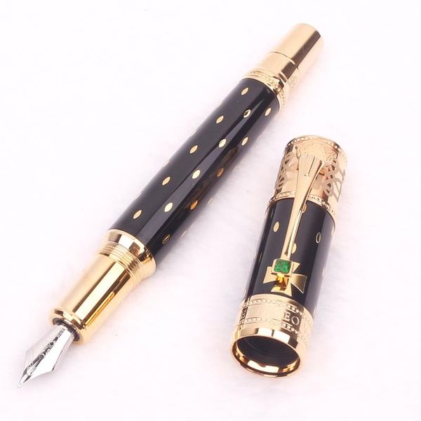 Pens Limited Edition Elizabeth Fountain Pen 4810 M Pens de Rollerball de Metal de Luxuros de Luxúria para Escrever Conjunto de Suprimentos Estacionários