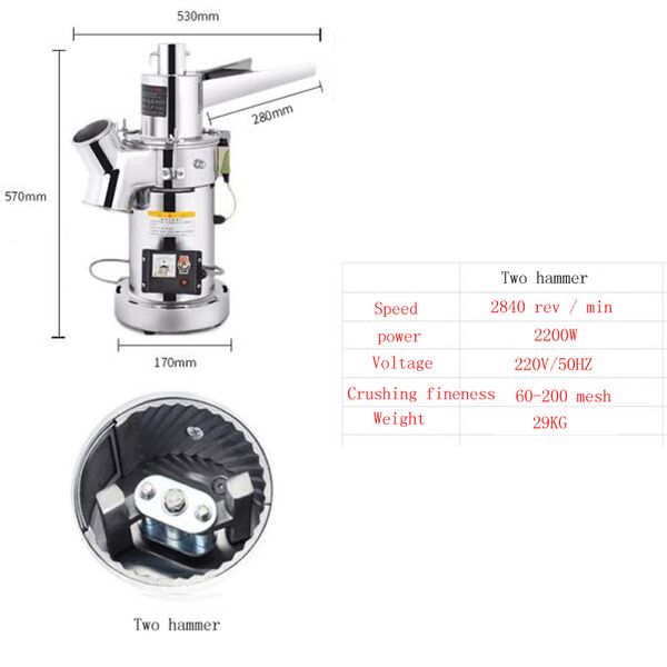 Elektrische Pfeffermühle, multifunktionale kommerzielle chinesische Medizin/Sesam/Reis/Pfeffer/Chili-Pulver-Mahlmaschine, Laborbedarf