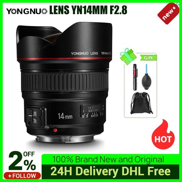 Zubehör Yongnuo -Objektiv YN14mm F2.8 AF MF Ultra Weitwinkel -Prime -Objektiv Autofokus 14mm für Canon 5D Mark III IV 800D 760D 80d 7d DSLR Kamera