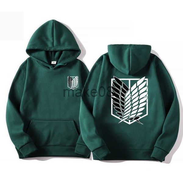 Massaduras de moletons de moletons com capuz de titan com capuz de anime moletons homens pullover de rua harajuku shingeki no kyojin moletom molho de moletom J230823