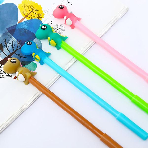 Ручки 20 шт. Cool Fancy Pens Kawai милая динозавр гель -ручка Blue Kawaii Station More More обратно в школьную принадлежность к офису предмета