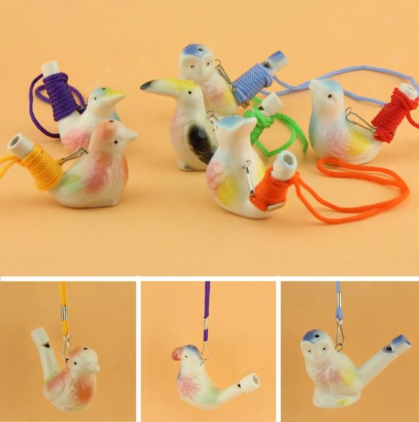 Fischietto per uccelli acquatici Fischietto per uccelli in argilla ceramica Regali per bambini dei cartoni animati Mini fischietti per animali Fischietti per fischietti in ceramica retrò i0629