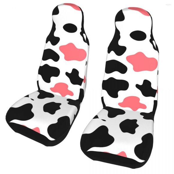 Чехлы для автомобильных сидений Cow Spots Universal For Car Trucks SUV Or Van 3D Print Texture Animal Skin Auto Cover Protector 2 PCS