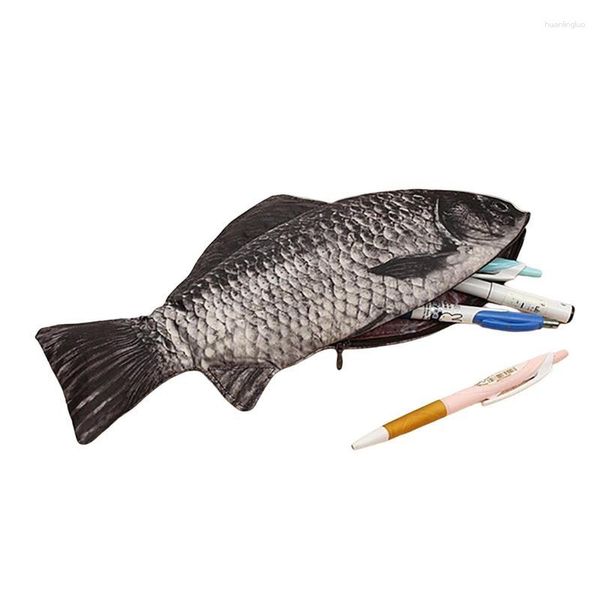 Fisch-Federmäppchen, Münzgeldbörse, Neuheit, Nylon, realistisches Design, geformt für Jungen und Mädchen, Geschenke